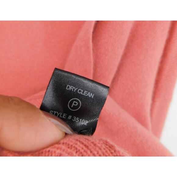 360 Cashmere Pink Salmon Open Front Draped 100% Cashmere Cardigan Sweater Size S - Picture 6 of 6